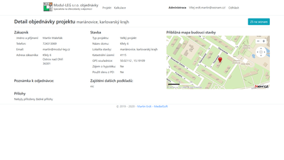 Modul-LEG® - objednávkové formuláře pro projekt a cenovou kalkulaci